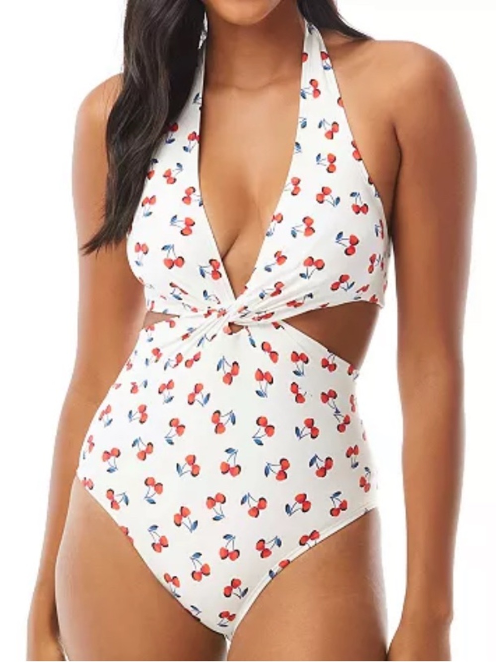 Kate Spade New York
Cherry-Print Knotted One-Piece Swimsuit Sz S